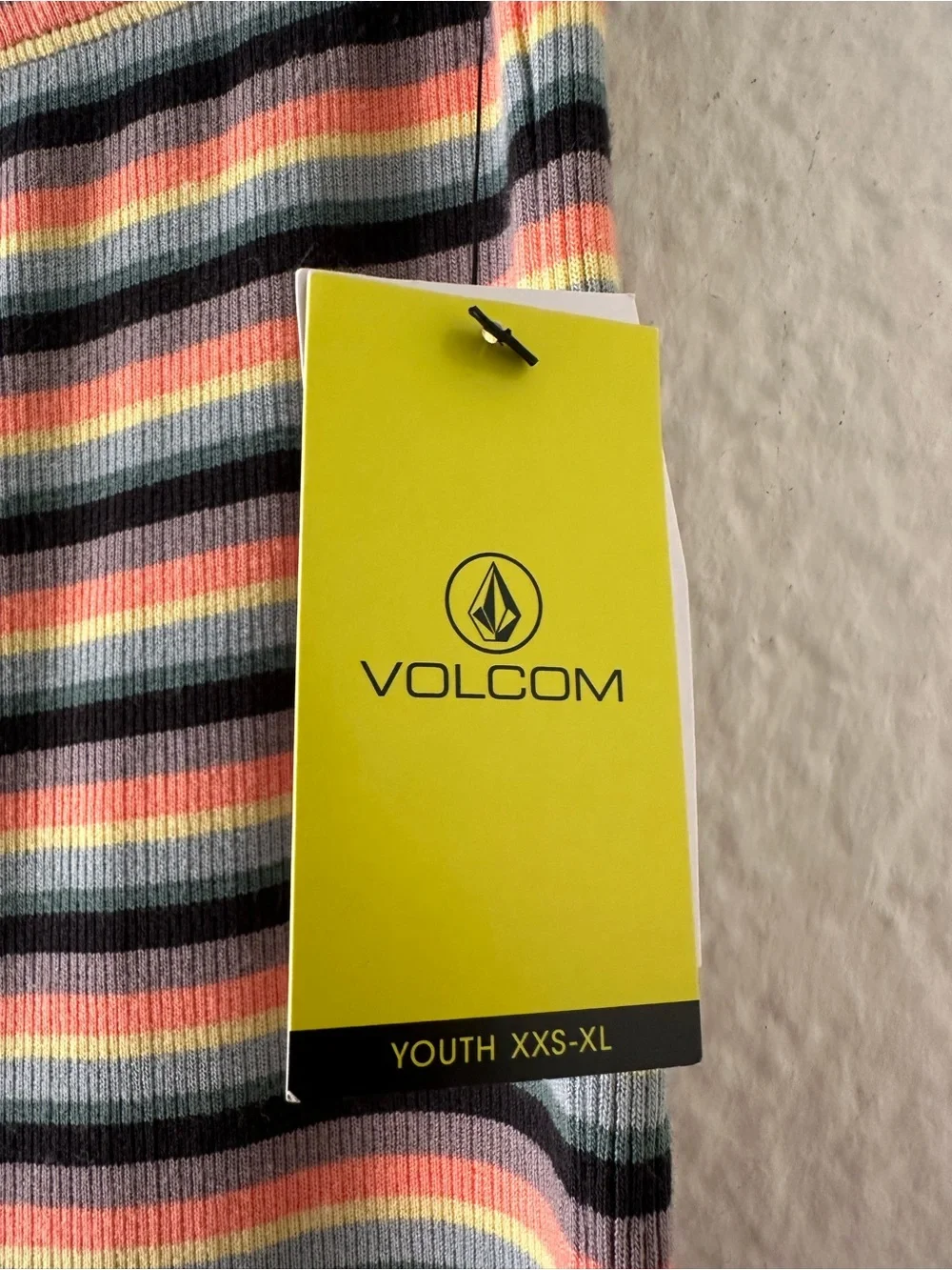 Volcom Girl’s Lil Knit Ringer & Pant Striped Short Sleeve Lived In Lounge Set